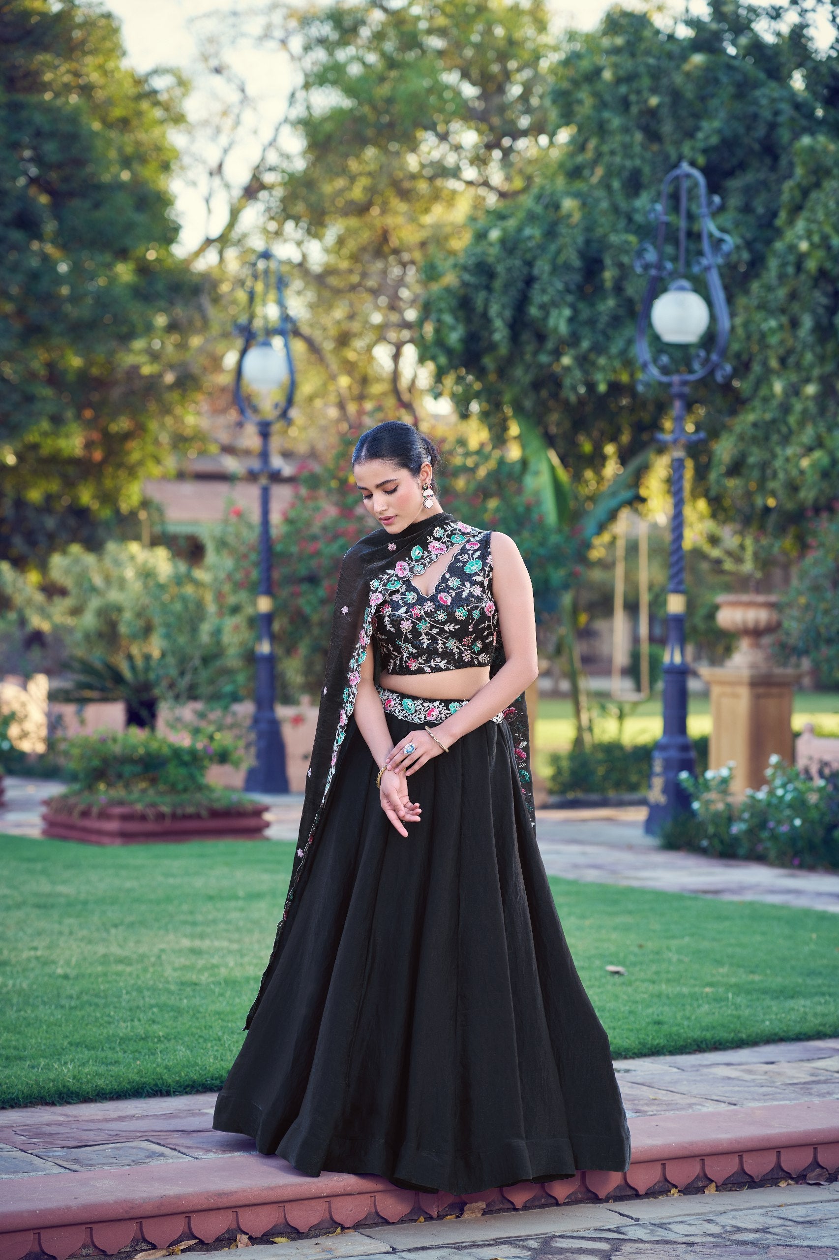 Premium Black Fendy Silk Lehenga Choli with Dupatta
