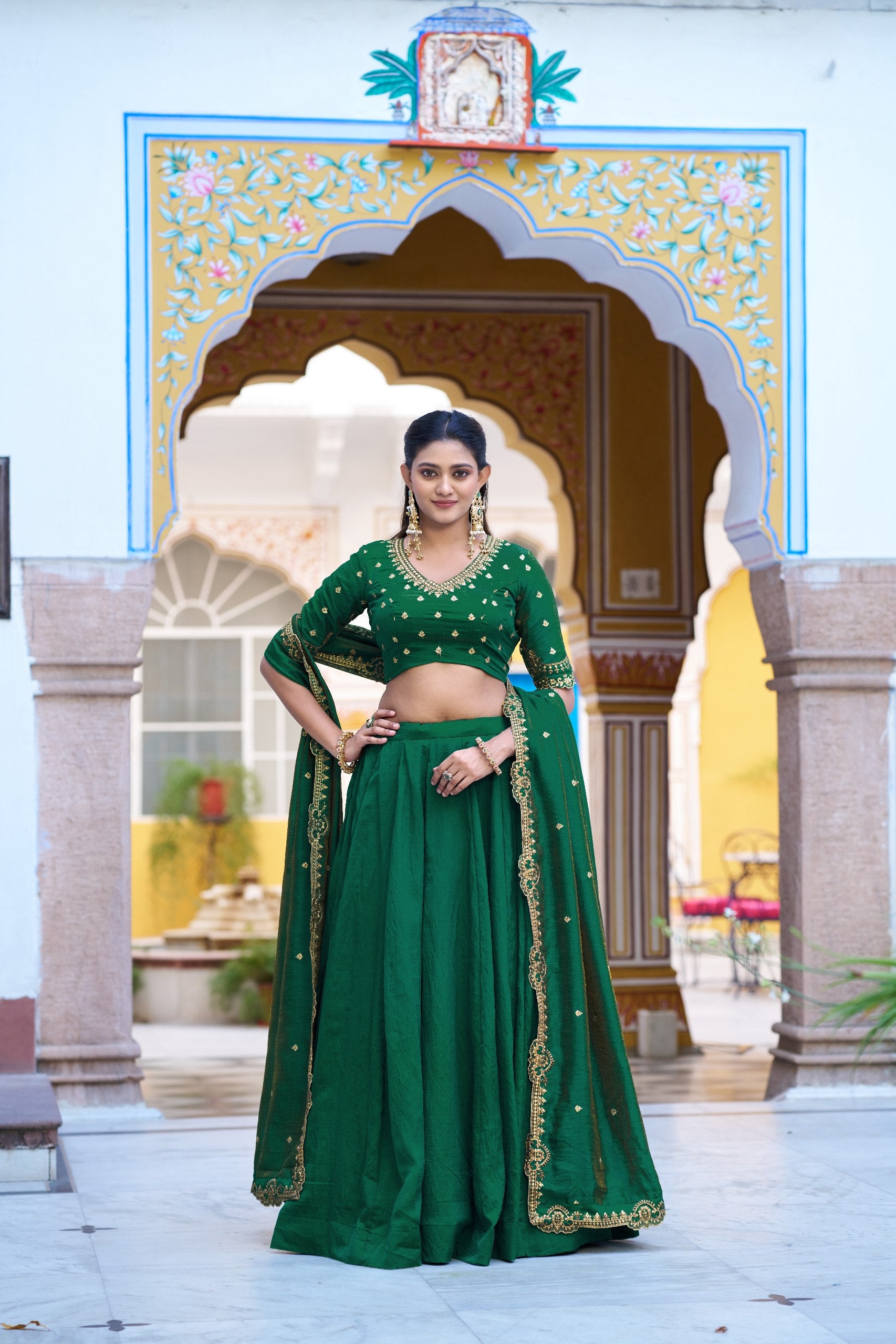 Designer NC Silk Embroidered Lehenga Choli Set