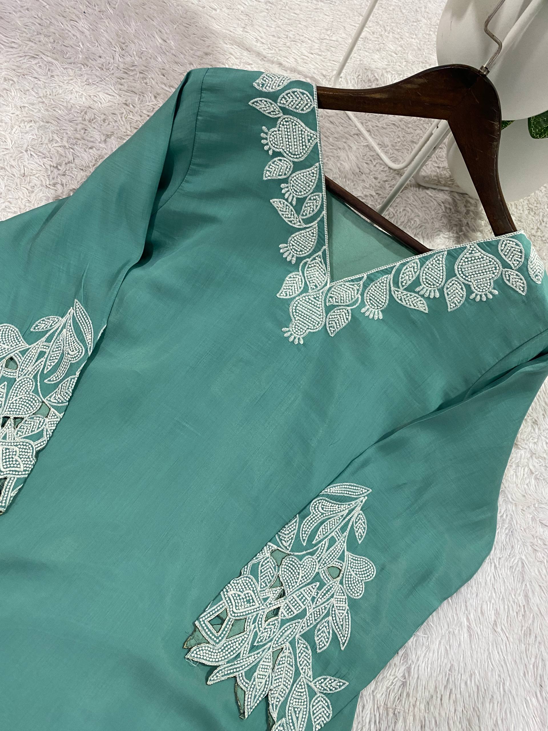 Designer Embroidered Cotton Co-Ord Set