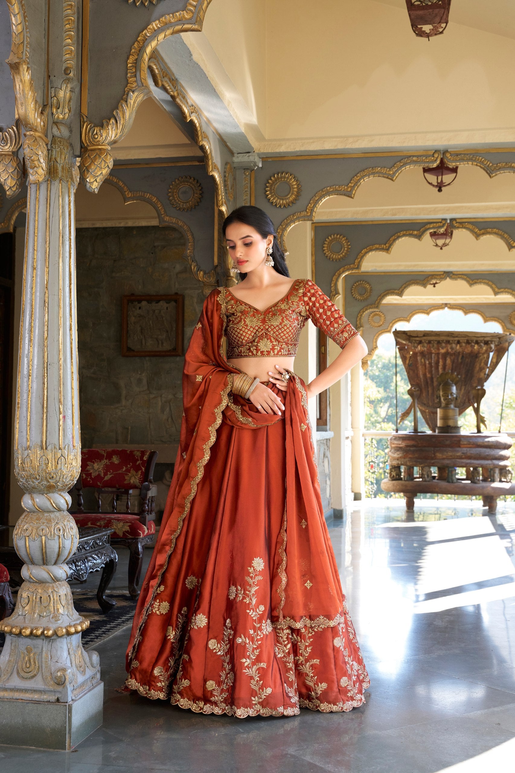 Designer Rangoli Silk Embroidered Lehenga Choli Set