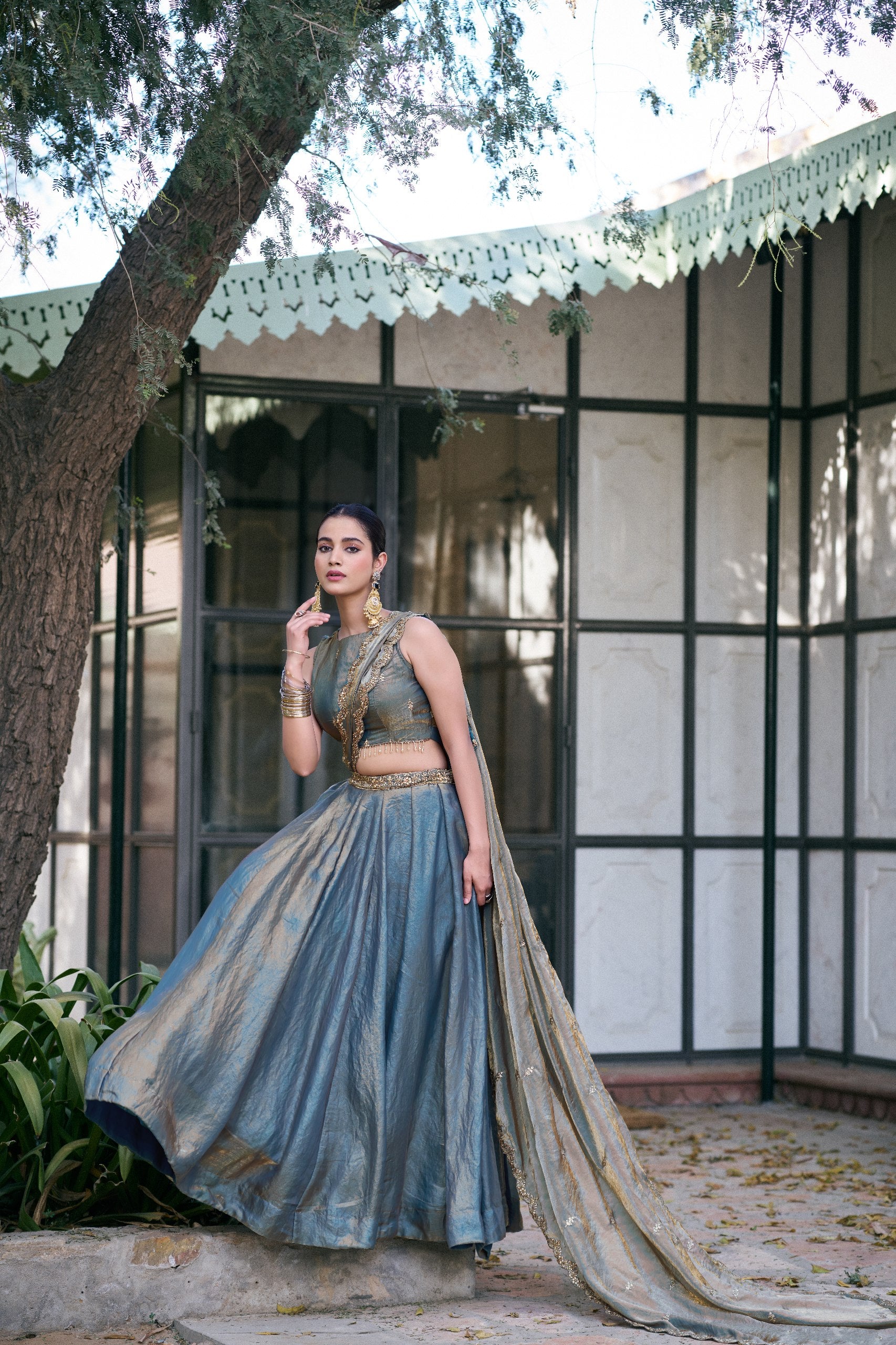 Designer Fendi Embroidered Lehenga Choli Set